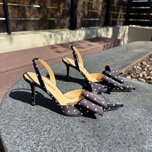 Mach & Mach 85MM Polka Dot Bow Pump Heels - Picture 2 of 8